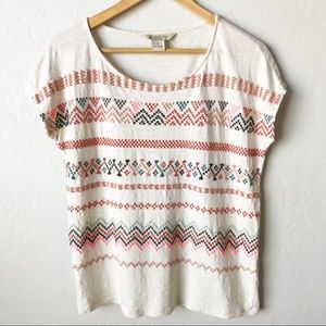 Lucky Brand Top with Beautiful Embroidered Detail